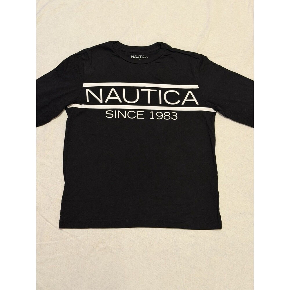 Nautica Youth Size S Long Sleeve Black Jersey